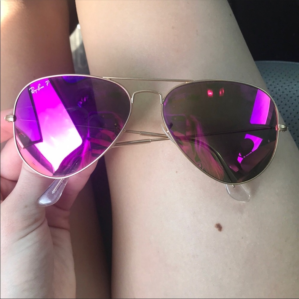 Pink Polarized Mirrored Ray-Band